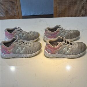 New Balance Kids' Gray and Pink Running Shoes